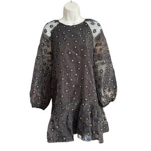 Zara Black and White Floral Print Mini Dress Women’s Size M